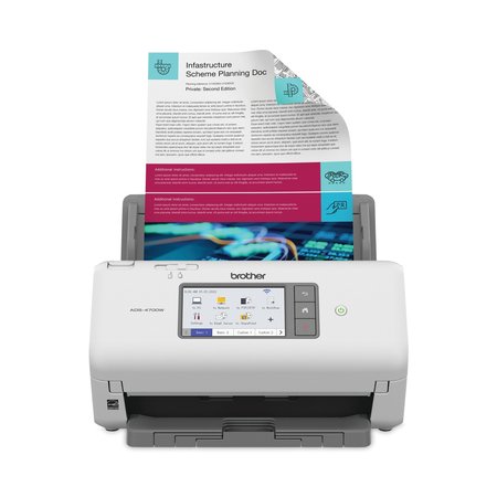 BROTHER Professional Desktop Scanner, 600 dpi Optical Resolution, 80-Sheet Auto Document Feeder ADS-4700W